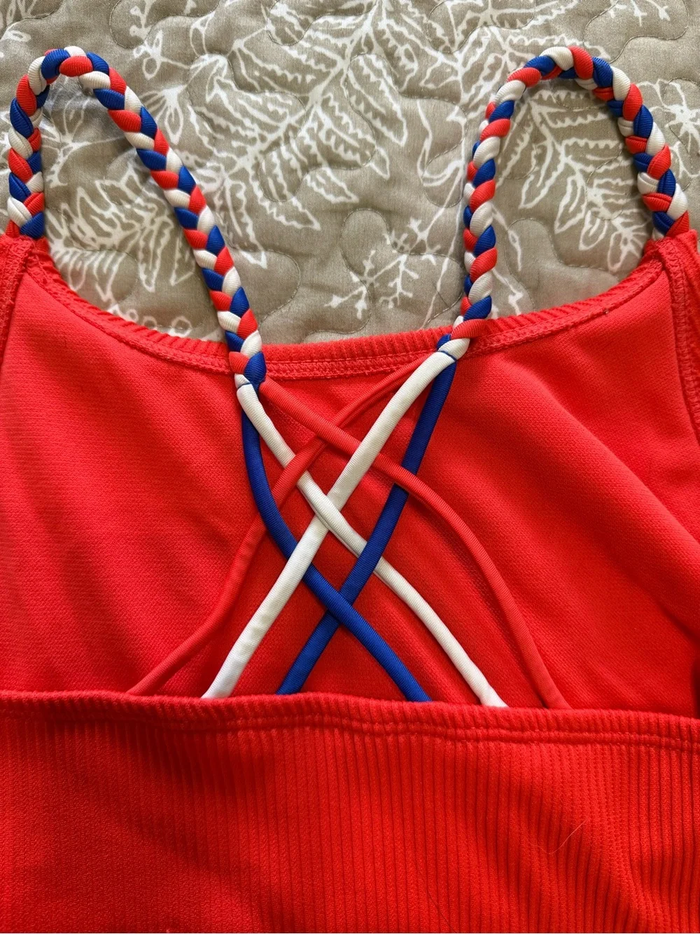 Target Brand Girls Red Ribbed 2-piece Set with Braided Straps